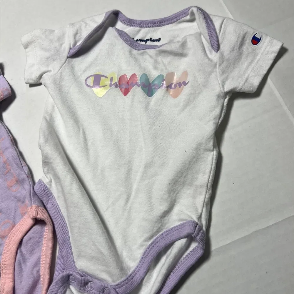 Champion Bundle of 3 one piece bodysuits size 6m